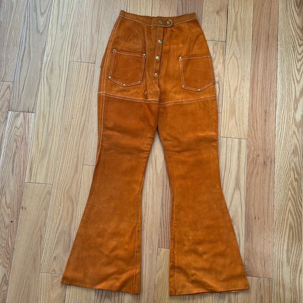Suede western pants